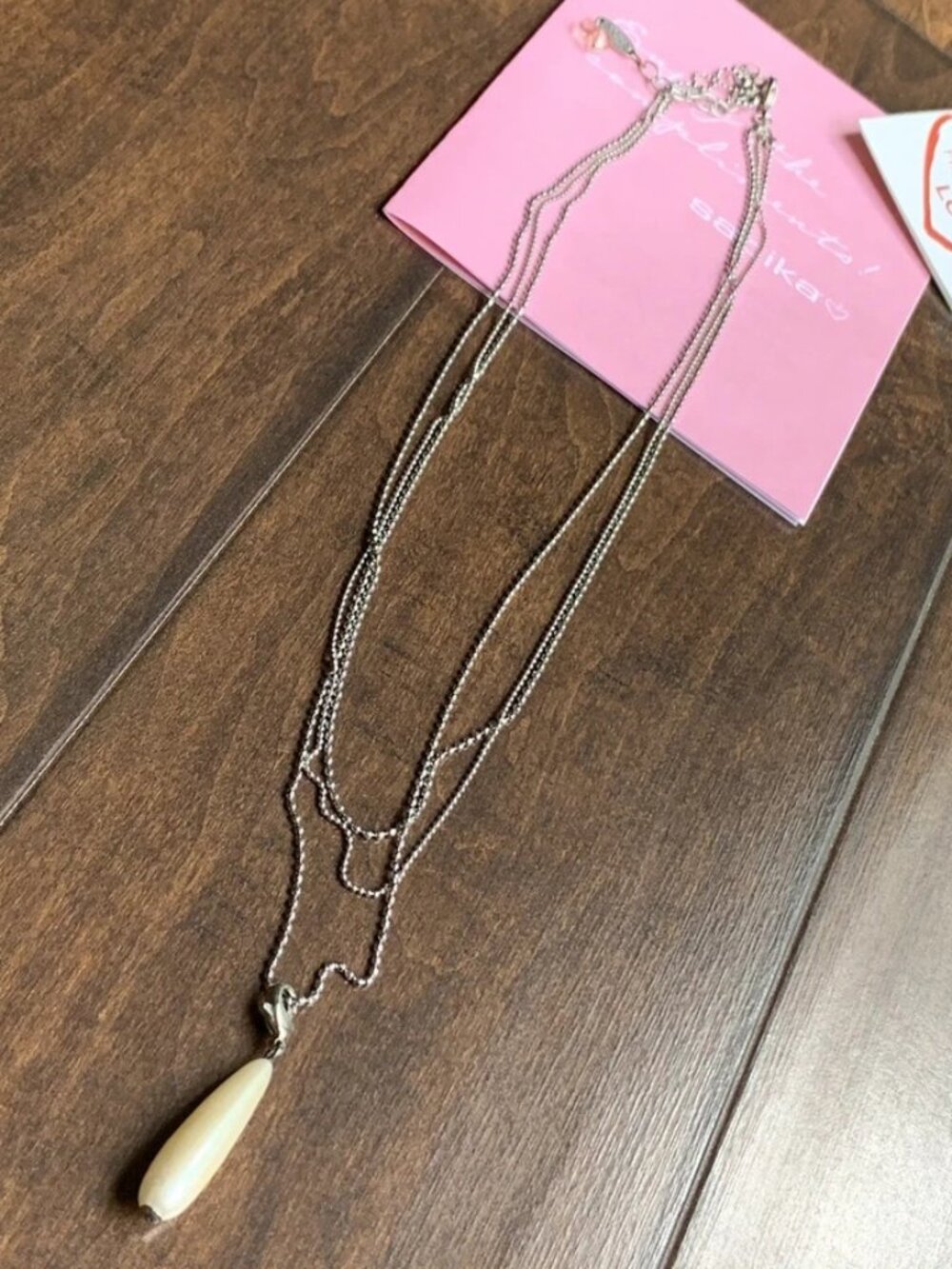 Sabika Renewed 3 Chain Necklace with Pearl Pendant